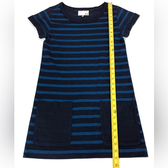 Rag & Bone Knit Mini Dress Pockets Navy & Blue Stripe - Picture 11 of 12